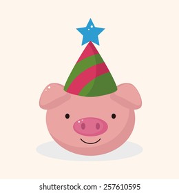 animal pig cartoon theme elements