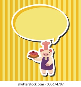 animal pig chef cartoon theme elements