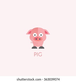 animal pig cute design, vector illustration eps10 graphic. best for kindergarten education. Introducing animal to kids/children.