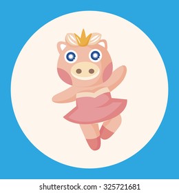 animal pig dancing cartoon theme elements