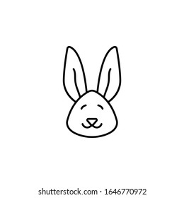 animal, pig, pork, easter line icon on white background