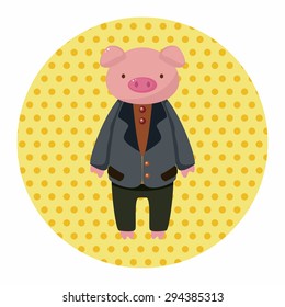 animal pig worker cartoon theme elements