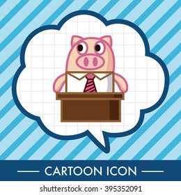 animal pig worker cartoon theme elements