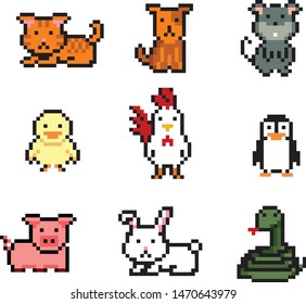 The animal in pixel art