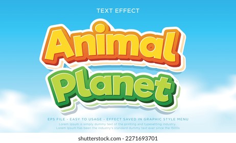 Animal planet 3d editable text effect