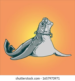 animal  plastic and marine pollution illustration