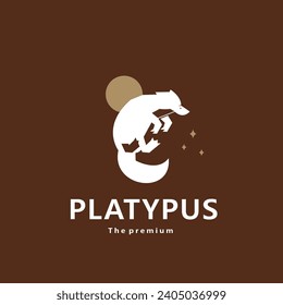 animal platypus natural logo vector icon silhouette retro hipster