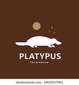 animal platypus natural logo vector icon silhouette retro hipster