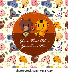 animal play music card