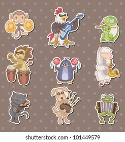 animal play music stickers
