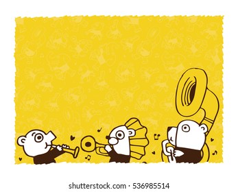 animal play music.vector illustration blank