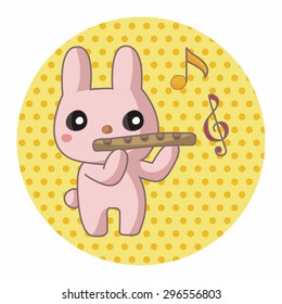 animal playing instrument cartoon theme elements
