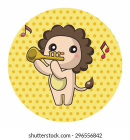 animal playing instrument cartoon theme elements