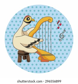 animal playing instrument cartoon theme elements