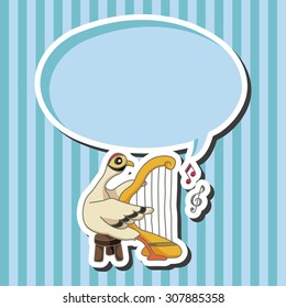 animal playing instrument cartoon theme elements