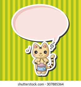 animal playing instrument cartoon theme elements