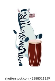 animal playing instrument zebra with drum design