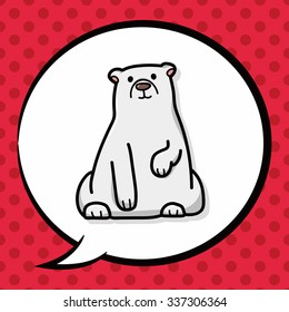 animal polar bear doodle, speech bubble