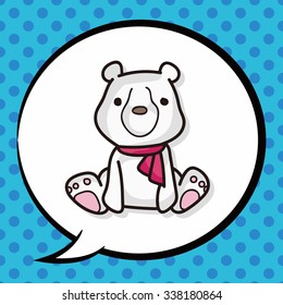 animal polar bear doodle, speech bubble