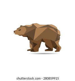 Animal polygonal bear shape design vector