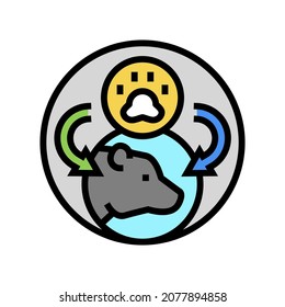 animal population ecology color icon vector. animal population ecology sign. isolated symbol illustration