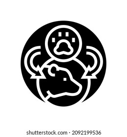 animal population ecology glyph icon vector. animal population ecology sign. isolated contour symbol black illustration