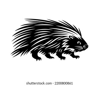 Animal Porcupine Icon Isolated On White Background.