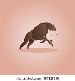  Animal portrait Bison . Animal abstract design. Animal vector illustration.