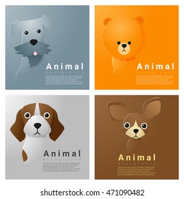 Animal portrait collection with dogs , vector , illustration