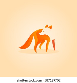  Animal portrait Fox . Animal abstract design. Animal vector illustration.