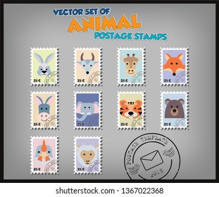 Animal Postage Stamp Template