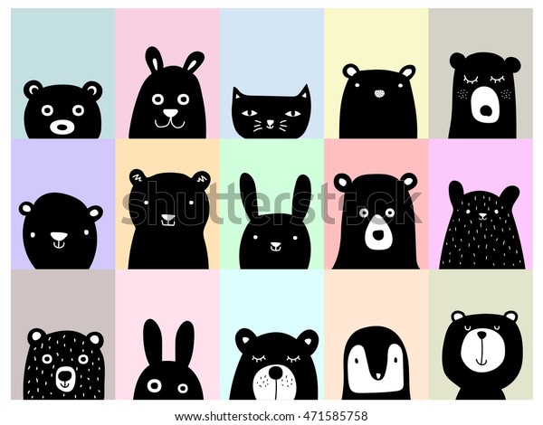 動物のポスター かわいい壁画 のベクター画像素材 ロイヤリティフリー