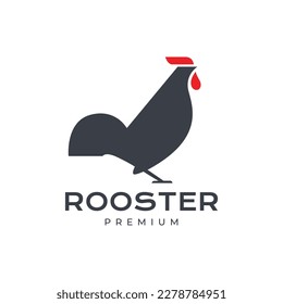 animal poultry black rooster modern logo design vector