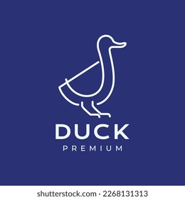 animal poultry duck food cooking line minimalist modern clean geometric logo design vector