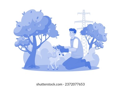 Animal Preservation Illustration concept on white background