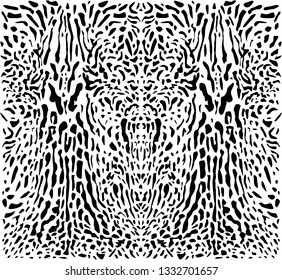 Animal print background. Feline fur illustration.