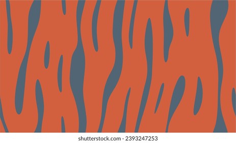 Animal print background for your design. Vintage 1970s wavy poster. Colorful retro background. Tiger print. Seamless.