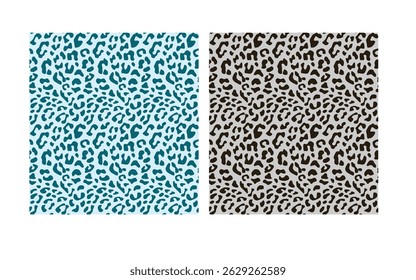 Animal print in a black and white pattern. Fashionable leopard or cheetah spot style. torques blue Leopard Pattern Print