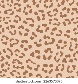 animal print. brown leopard spots seamless pattern. earth tone zoo background. good for fabric, fashion design, summer dress, fur, coat, textile.
