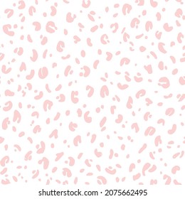 Animal print. Cheetah fur pattern in naive and childish style. Hand drawn vector seamless pattern.