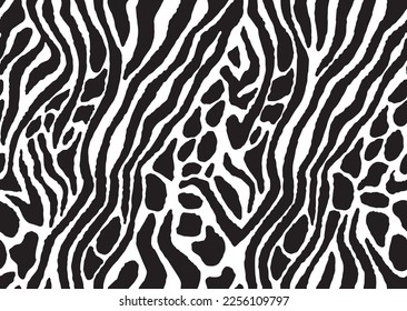 Animal print design, zebra and leopard skin pattern