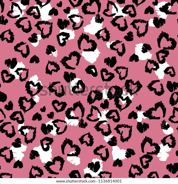 Animal print,\
heart leopard texture\
background
