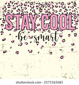 ANIMAL PRINT HEART TYPE AND LETTERING, SQUADE LEOPARD CALLIGRAPHY, GRUNGE BACKGROUND, PINK HEART, COFFE AND COLORFUL.