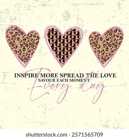 ANIMAL PRINT HEART TYPE AND LETTERING, SQUADE LEOPARD CALLIGRAPHY, GRUNGE BACKGROUND, PINK HEART, COFFE AND COLORFUL.