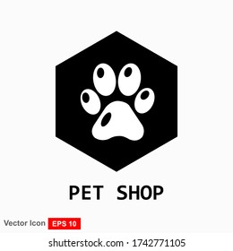 Animal print icon on Hexagonal . Line and flat style. Vector illustration.