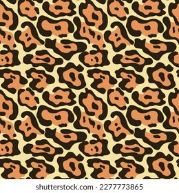 Animal print leopard or jaguar vector seamless pattern with spots