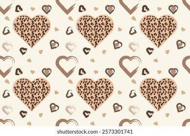 animal print leopard pattern heart shape background
