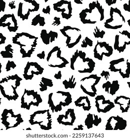 Leopardo de impresión animal, patrón de corazones, fondo rico de moda, textura de pieles de gato.
