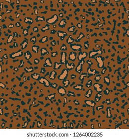 Animal print, leopard skin seamless pattern. Trendy colors