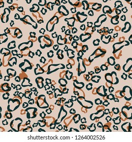 Animal print, leopard skin seamless pattern. Trendy colors